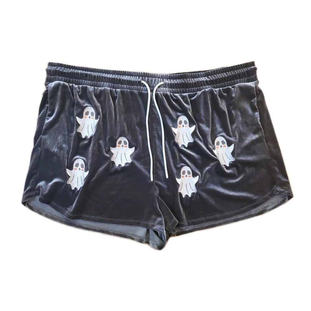 HOT TOPIC Kawaii Ghost Velvet Lounge Shorts Ladies Plus Size 3 HALLOWEEN